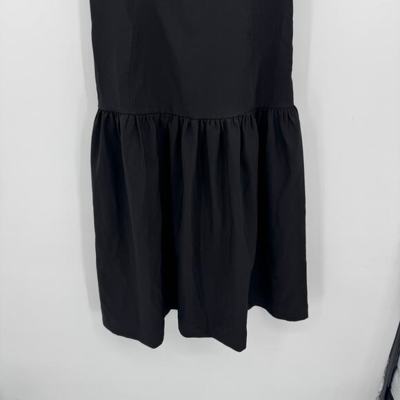 Rare London Women's Size 8 Black Sleeveless Drop Waist Back Zip Lined Dress - Picture 4 of 10